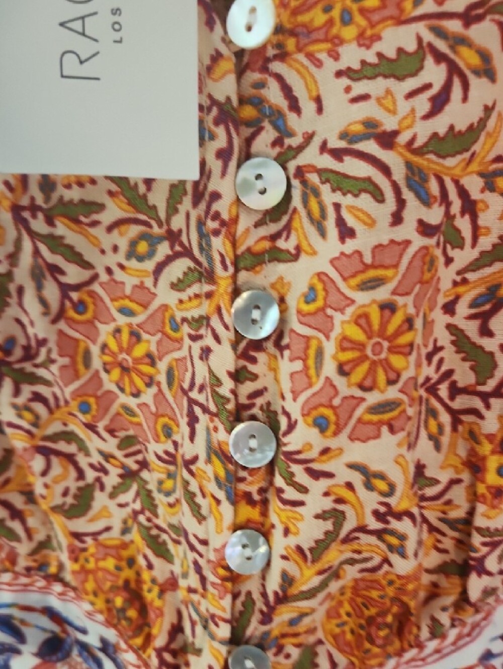 Rachel Zoe Boho Floral Tie-Front Crop Blouse - Picture 5 of 7